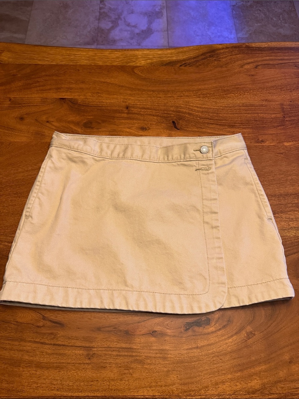 Levi's Beige Wrap-Front Mini Skirt